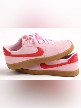 Nike Suede Pink Interior Sneaker with Red Logo